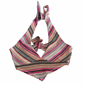 Kendall & Kylie Women’s Striped Crochet Halter Top